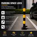 Heavy Duty Fold Down Parking Bollard Lockable Safety Post Yellow Black 61cm-6