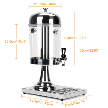 8L Commercial Restaurant Buffet Beverage Juice Beverage Dispenser Drink Container - 0