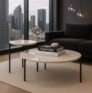 Interior Ave - Bianco Nested Coffee Table Set - White Marble Stone-1