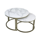 Interior Ave - Premier Nested Coffee Table Set - White Marble Stone-1
