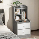 2x Bedside table pair with drawers, eco-friendly, modern design, curved sides-11
