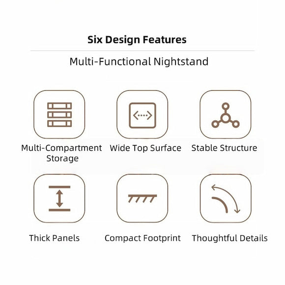 2x Bedside table set modern minimalist lockable drawer open storage unit