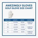 Awezingly Premium Quality Cabretta Leather Golf Glove for Men - White (M)-4