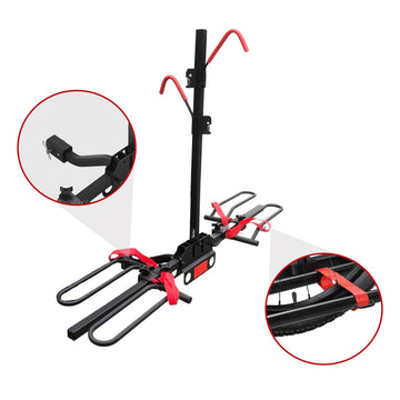 2 Bicycle Bike Rack Rear Car Carrier 2" Hitch Mount Platform Foldable - 0