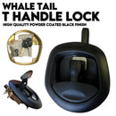 Black Whale Tail T Handle Lock Latch/Compression Lock Trailer Ute Toolbox-1