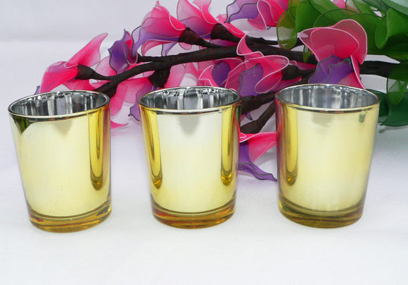 10 Pack Gold Votive Tealight Candle Holders Valentines Day Mercury  Wedding Decor Glass Candlestick Party Decorations Bridal Baby Shower Event