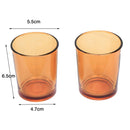 20 Pack Orange Glass Votive Tealight Candle Holders House Party Centerpiece Xmas Wedding Decor Glass Candlestick Party Decorations Bridal Baby Shower Event-2