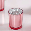 40 Pack Rose Gold Pink Votive Tealight Candle Holders Valentines Day Mercury  Wedding Decor Glass Candlestick Party Decorations Bridal Baby Shower Event-1