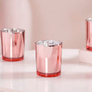40 Pack Rose Gold Pink Votive Tealight Candle Holders Valentines Day Mercury  Wedding Decor Glass Candlestick Party Decorations Bridal Baby Shower Event-2