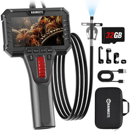 Two-Way Articulating Borescope Camera with Light, 0.25in Slim Probe, Industrial Endoscope Inspection Camera with Light, 5.3FT Flexible Snake Scope for Automotive, HVAC and Aircraft Mechanics