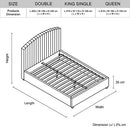 Camelia King Single Size Bed Frame Pink Velvet Upholstery High Headboard Quality Slats Metal Structure-7