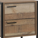 Bedside Table 2 drawers Night Stand Particle Board Construction in Oak Colour-4