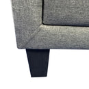 Bedside Table 2 drawers Night Stand Upholstery Fabric Storage in Light Grey Colour-5