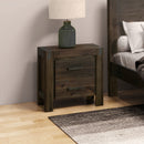 Bedside Table 2 drawers Night Stand Solid Wood Acacia Storage in Chocolate Colour-1