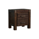 Bedside Table 2 drawers Night Stand Solid Wood Acacia Storage in Chocolate Colour-2