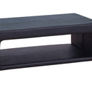 Coffee Table Upholstered PU Leather in Black Colour with open storage-5