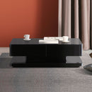 Stylish Coffee Table High Gloss Finish in Shiny Black Colour with 4 Drawers Storage-1