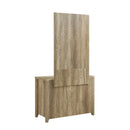 Dresser with 3 Storage Drawers in Natural Wood like MDF in Oak Colour with Mirror-4