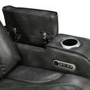 1 Seater Electric Air Leather Dark Grey Recliner-2