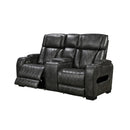 3-2-1 Seater Electric Air Leather Dark Grey Recliner Set-4
