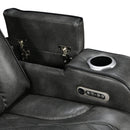 3-2 Seater Electric Air Leather Dark Grey Recliner Set-6