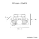 3-2 Seater Electric Air Leather Dark Grey Recliner Set-8