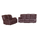 3+2 Seater Recliner Sofa In Faux Leather Lounge Couch in Brown-2