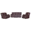 3+2+1 Seater Recliner Sofa In Faux Leather Lounge Couch in Brown-2