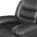 3+2+1 Seater Recliner Sofa In Faux Leather Lounge Couch in Black-3