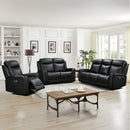 3-2-1 Seater Electric Leather/PVC Black Recliner Set-1