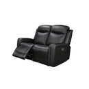 3-2 Seater Electric Leather/PVC Black Recliner Set-5