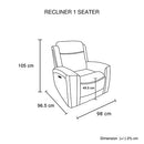 3-2 Seater Electric Leather/PVC Black Recliner Set-10