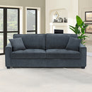 2+3 Seater Sofa Set Polyester Charcoal Fabric Multilayer Two Pillows Individual Pocket Spring-7
