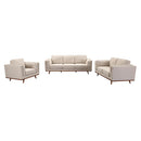3+2+1 Seater Sofa Beige Fabric Lounge Set for Living Room Couch with Wooden Frame-1