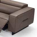 5 Seater Real Cow Leather Sofa with Power Recliner Adjustable Headrest Wooden Frame Corner Lounge-4