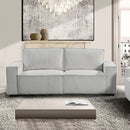 Reno 3 Seater Sofa Grey Colour Fabric Upholstery Wooden Structure Knock Down Feature In Back & Arms-1