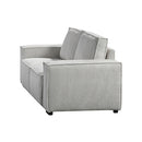 Reno 3 Seater Sofa Grey Colour Fabric Upholstery Wooden Structure Knock Down Feature In Back & Arms-3