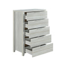 Tallboy with 5 Storage Drawers Natural Wood like MDF in White Ash Colour-2