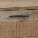 TV Cabinet with 2 Storage Drawers Cabinet Natural Wood Like Particle board Entertainment Unit in Oak colour-4