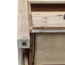 TV Cabinet with 3 Storage Drawers with Shelf Solid Acacia Wooden Frame Entertainment Unit in Oak Colour-4