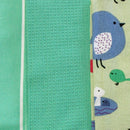 Home Oasis Set of 3 Printed Cotton Rich Tea Towels 50 x 70 cm Birdie Mint-3
