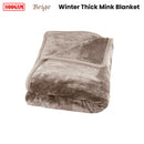 J Elliot Home 800GSM Luxury Winter Thick Mink Blanket Beige King-2