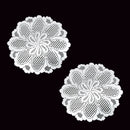 Blossom White Set of 2 Polyester Lace Table Doilies 36 cm Diameter-1