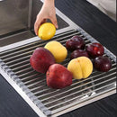 Kitchen Roll-Up Dish Drying Rack Foldable Drainer Over Sink 304-Stainless Steel(Medium:47*30cm)-7