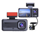 Front and Rear Triple Lens Dash Cam 1080P HD Three-Lens Driving Recorder Reversing Visual Recording-1
