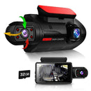 HD 1080P Car Dash Cam Front and Inside Dual Camera Comes With 32GB Card-1