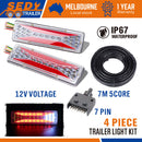 12V LED Trailer Tail Light Kit Pair Plug 7m 5 Core Wire 7 Pin Flat Plug Ute Set-2