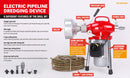 400W Drain Cleaner Electric Eel Rigid Plumbing Sewerage Pipe Machine 6 Cutters-3
