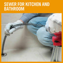 400W Drain Cleaner Electric Eel Rigid Plumbing Sewerage Pipe Machine 6 Cutters-12