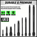 9Pcs Extension Bar Set 1/4" 3/8" 1/2" Black Drive Socket Auto Repairing-5